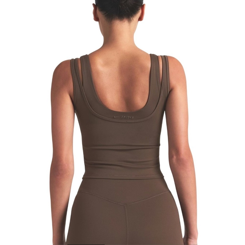 Skims Matte Double Strap Scoop Tank TP-TNK-10540W Dark Sepia Small - Picture 4 of 6